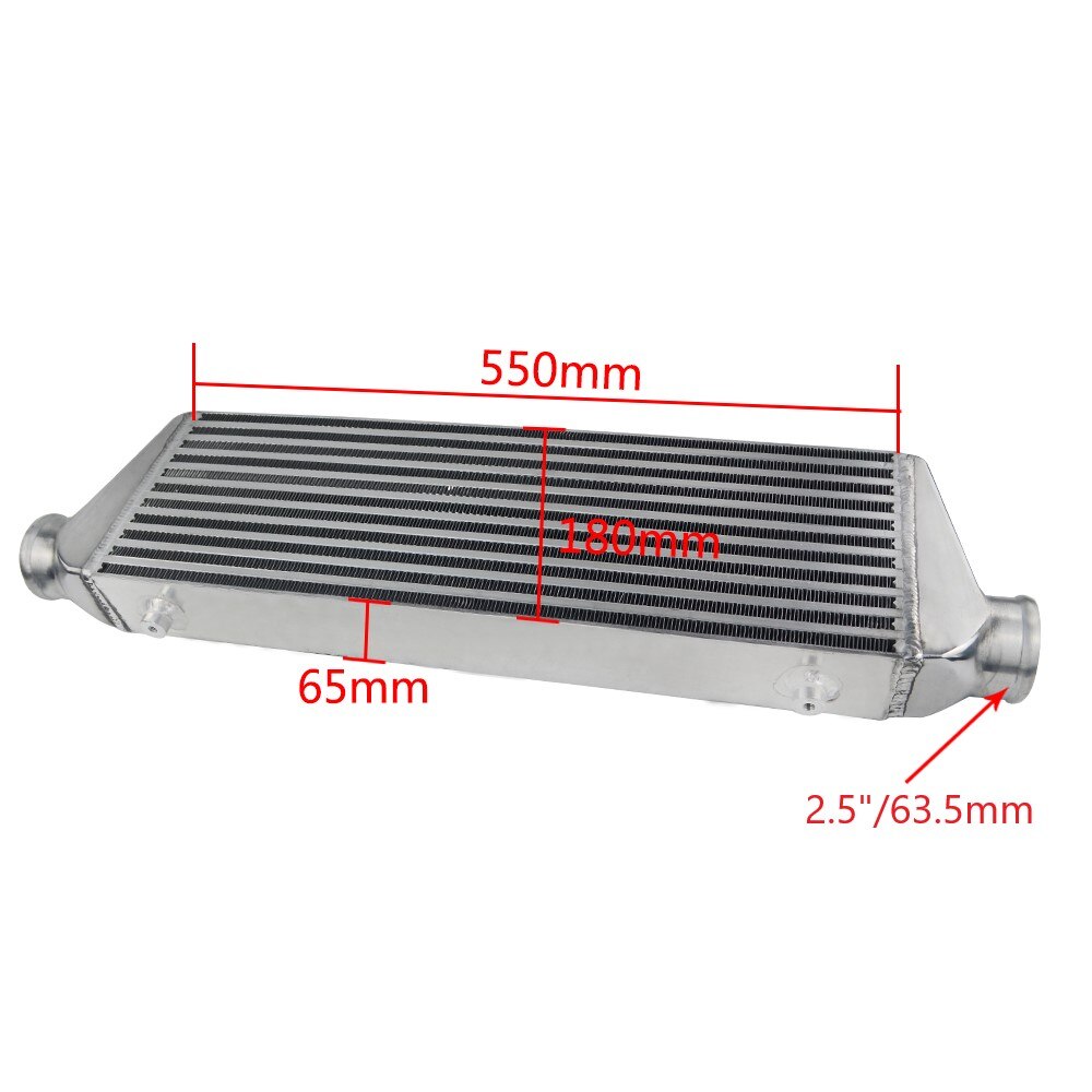 LZONE-barre de montage avant universelle et Intercooler de plaque 550*180*65mm In/sortie 2.5 "/63.5mm JR-IN812-25