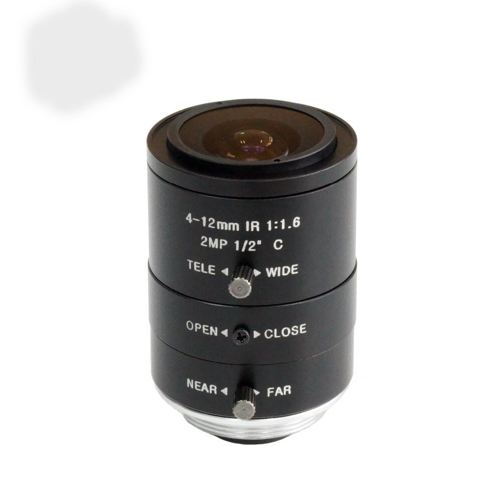 Machine vision telecentric lens 1/2 &quot;4-12 mm C industrial camera zoom lens focal length