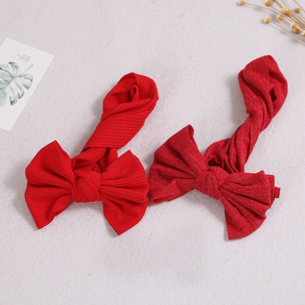 Diadema roja para niña recién nacida, accesorios para el cabello para niña, turbante con lazo sólido, diadema para niña