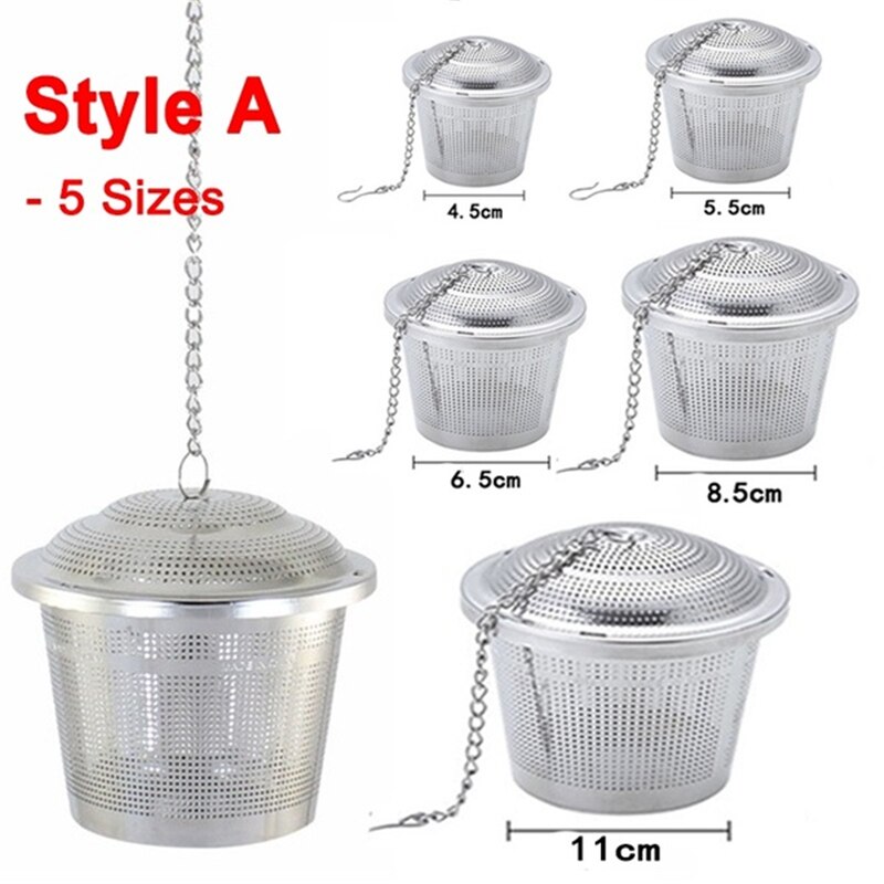 Stainless Steel Teakettle Locking Tea Filter Reusable Spice Seasoning Ball Mesh Herbal Ball Tea Coffee Strainer Infuser Tools