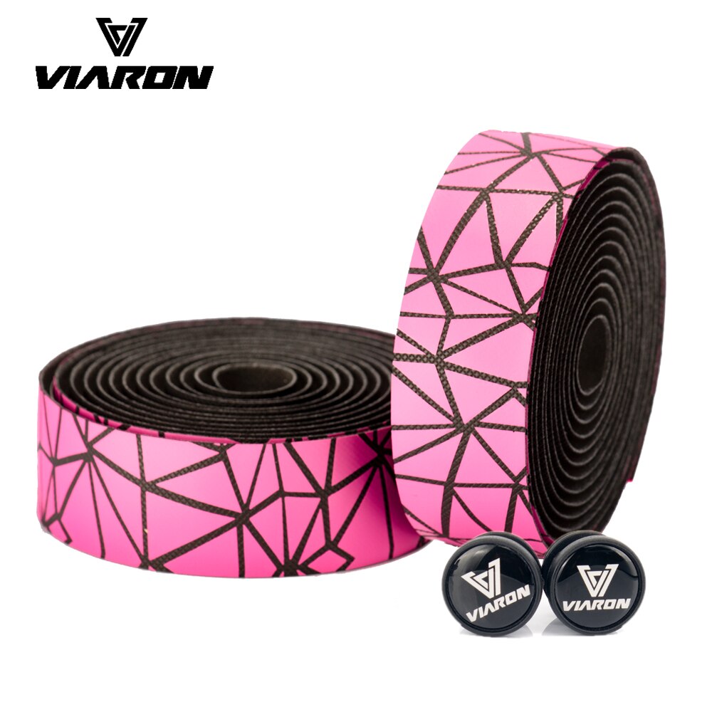 VIARON Road Bike Handlebar Tape Bike Accessories 1 Pair Cycling Reflective Tape Soft PU EVA Anti-Slip Bycicle Bicycle Bar Tape: Pink