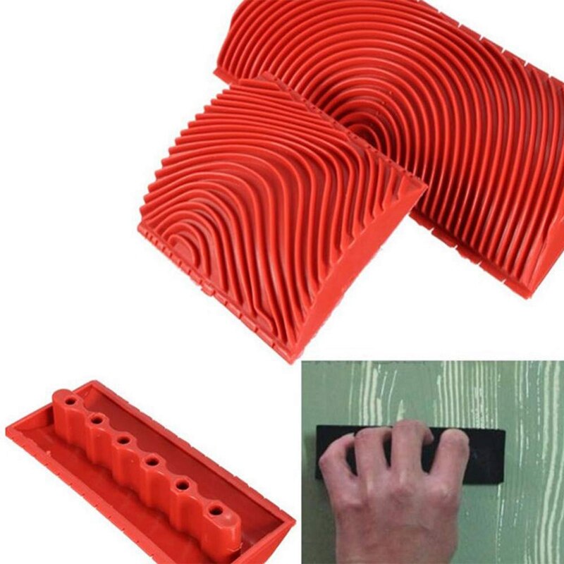 4Pcs Wood Graining Roller Rubber Patin Painting Effects DIY Wall Decoration Tools