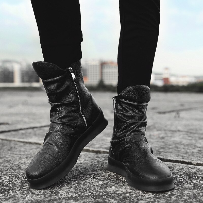 Alle Zwarte Laarzen Mannen Herfst Winter Sneakesr – LovingPrices - Main Image