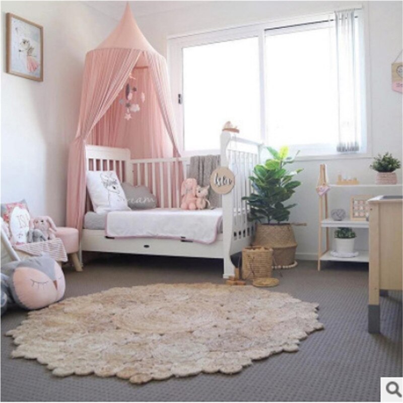 Kids baby bed canopy bedcover myggenet gardin sengetøj kuppel telt værelse indretning: 2