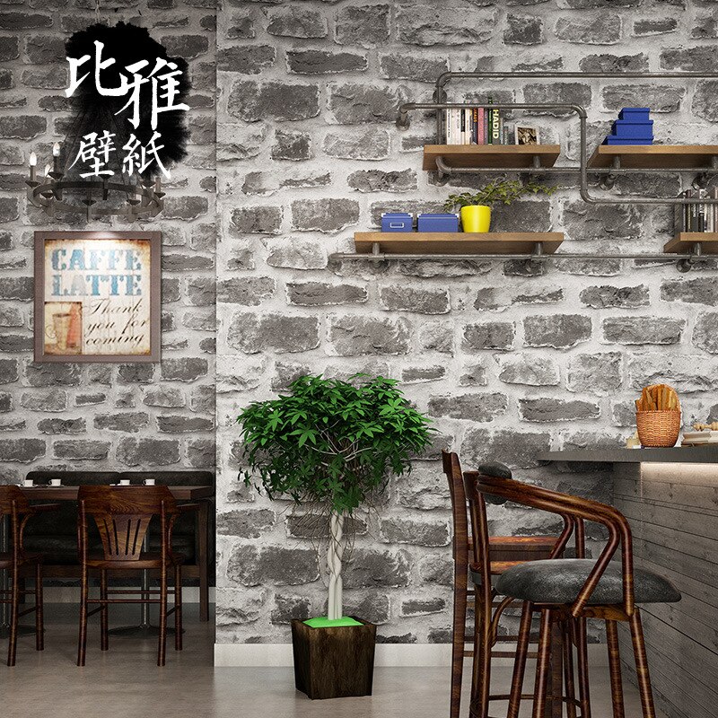 Nordic 3d three-dimensional brick brick wallpaper retro living room background wall antique brick wallpaper