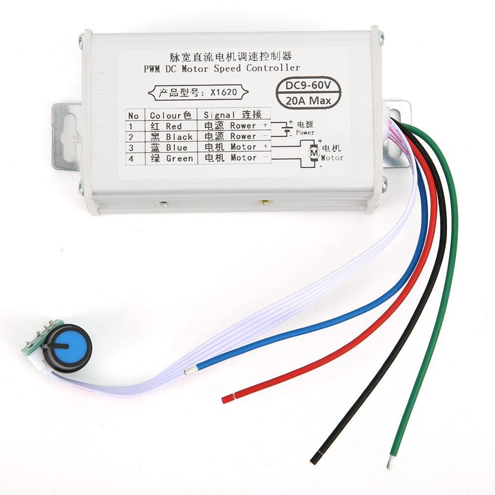 Dc 9V 12V 24V 48V 60V Verstelbare Borstel Motor Speed Controller Regulator Pwm Snelheidsregeling 10A 20A 30A Pulsbreedtemodulator