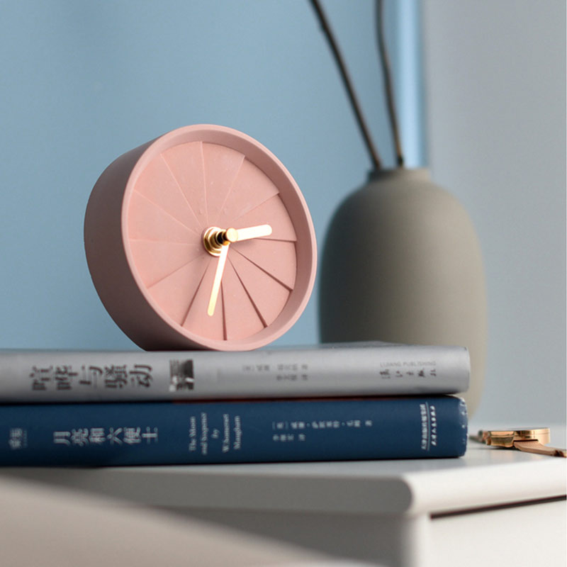 Nordisk stil boligindretning tilbehør vintage cement bord ur beton skrivebord ur 탁상 시계