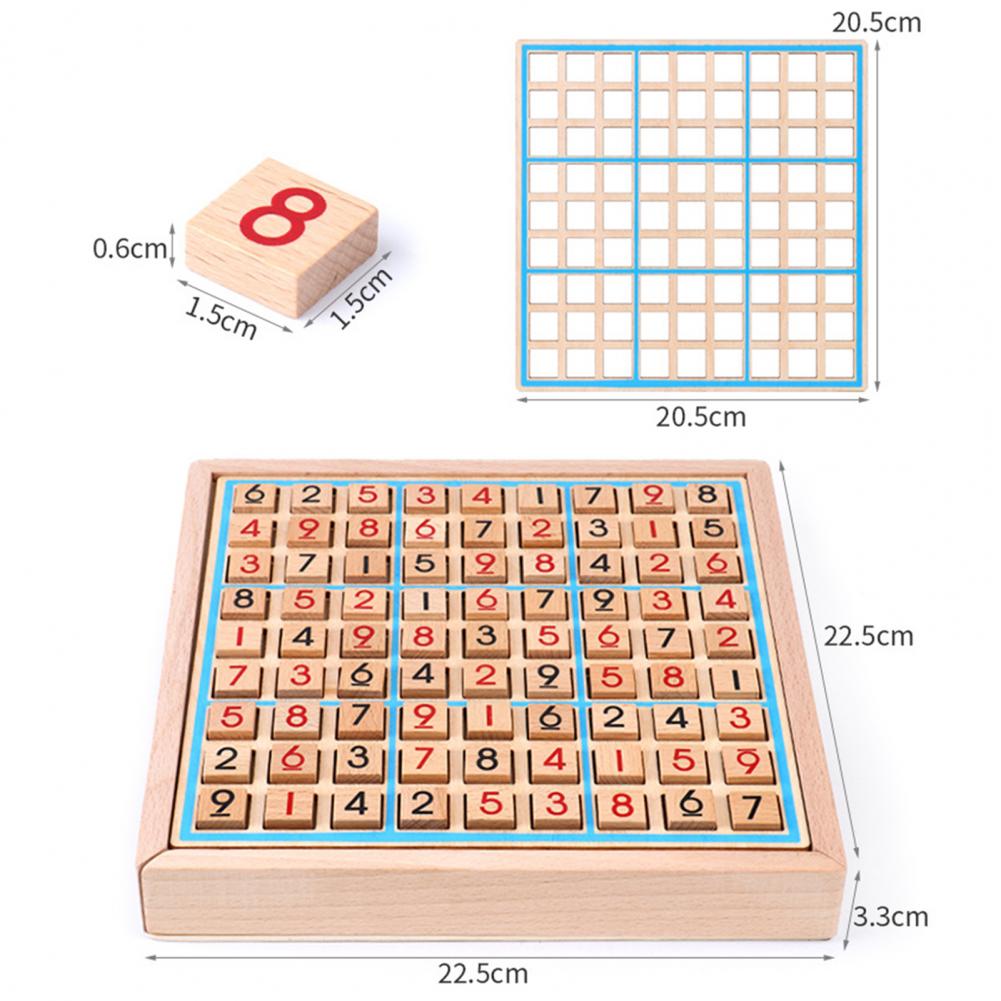 Wood Sudoku Board Puzzle Parent-Child Desktop Game Math Educational Toy Wood Toys Early Childhood Education Preschool Training