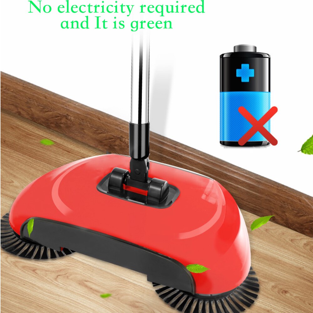 3 en 1 main pousser balayeuse balai y compris balai pelle à poussière vadrouille outil ménager main pousser automatique salle de nettoyage paquet magique