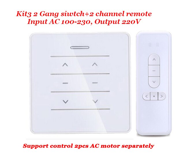 2 Gang Muur Schakelaar Ac Input Venster Motor Controler Transformator Converter 433Mhz Remote Individuele Controle Voor Ac Dc motor: Kit3