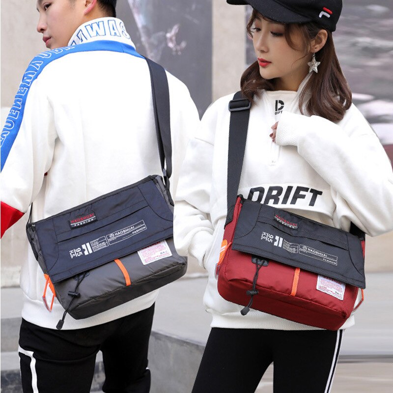 Universell portfölj män kvinnor avslappnad nylon vattentät crossbody axel handväska sport utomhus resväska