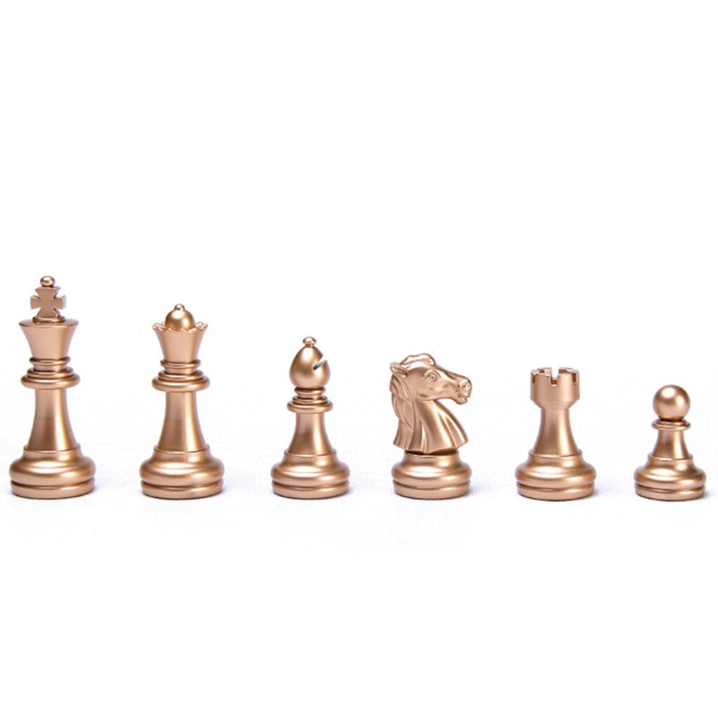 International Chess Set with Folding Chess Board and Classic Handmade Standard Pieces Metal Chess Set for Kids Adults