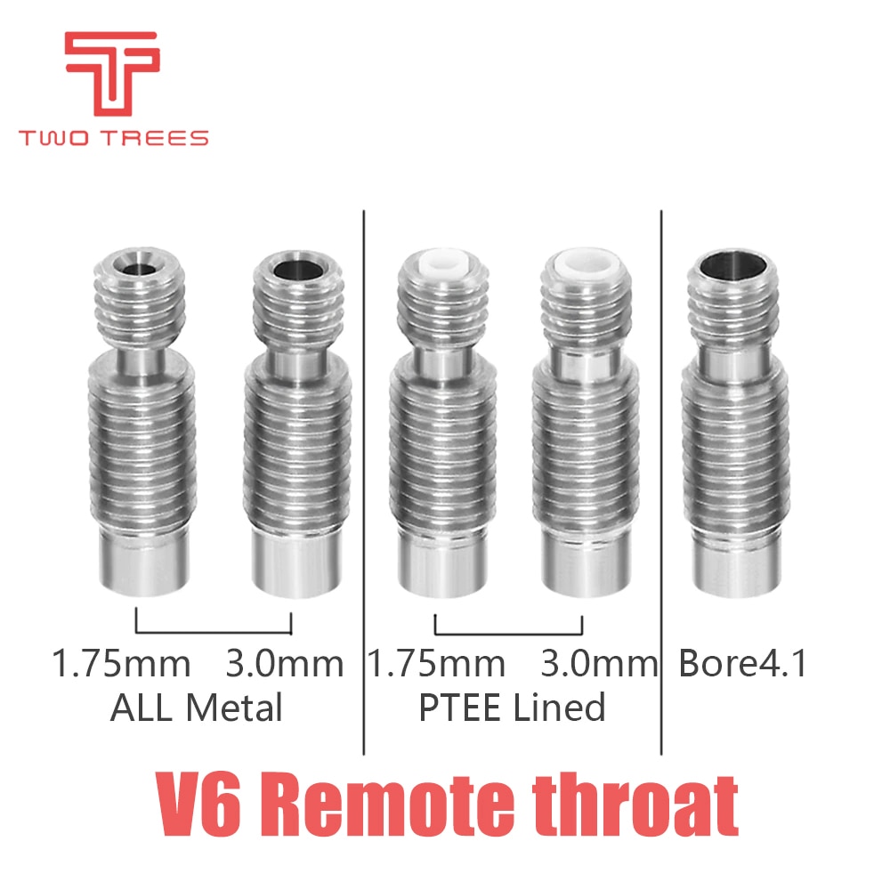 E3D V6 Warmte Breken Hotend Keel Voor 1.75/4.1Mm Alle-Metalen/Met Ptfe, rvs Remote Voeden Buis Leidingen 3D Printer Onderdelen