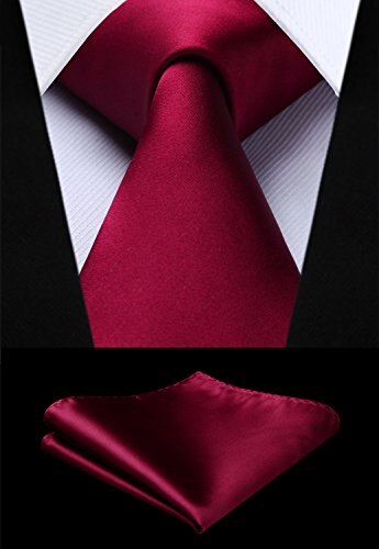Heren Das Stropdas Set Solid Stropdassen Voor Man Zakdoek Party Voor Mannen Trouwjurk Accessoires: Bourgondië