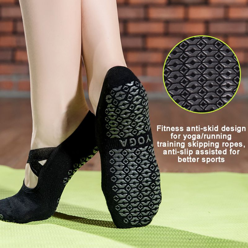 Antislip Grips Yoga Sokken Vrouwen Katoen Ballet Sokken Pilates Ademende Buik Ballet Dans Sokken Schoenen