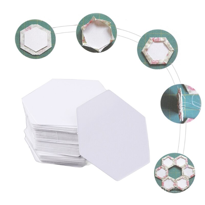 Plantillas hexagonales para Patchwork, 100 Uds., papel acolchado, costura artesanal, seis tamaños