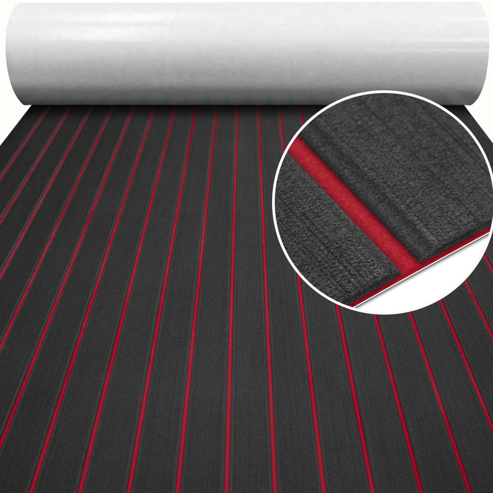 600x/x 6mm Eva Schaum Faux Teak Boot Decking Sheet selbst klebende Marine Bodenbelag Boot Deck Matte Yacht Zubehör grau braun: X / Lila