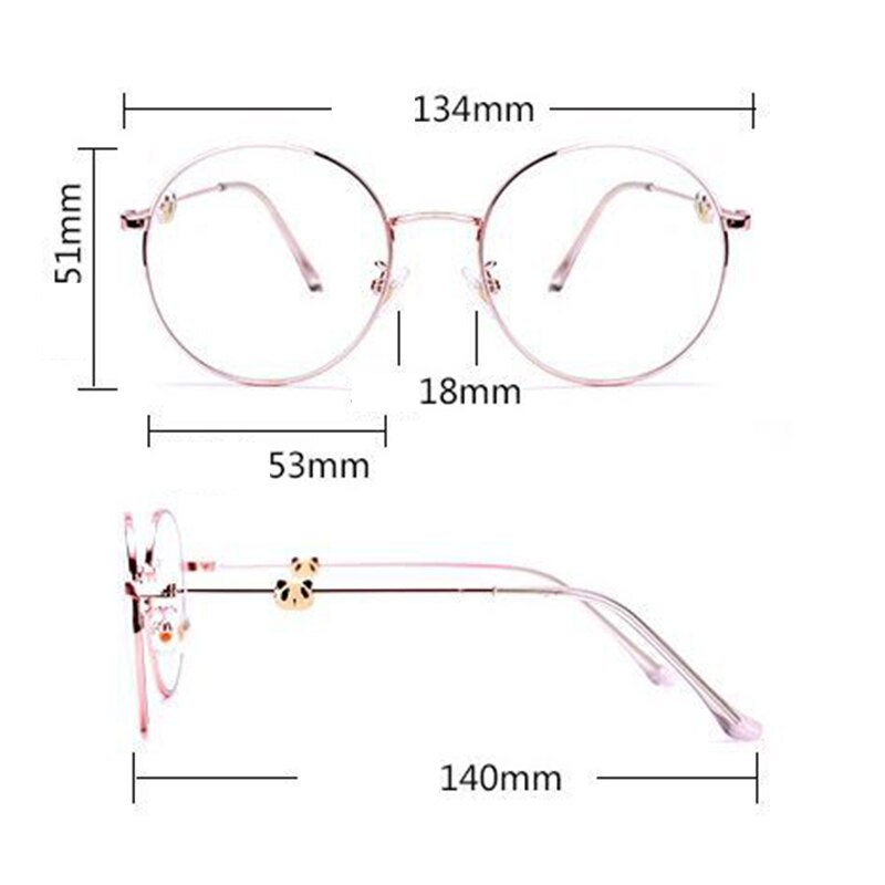Cute 3D Panda Glasses Anti-Blue Light Anti-Radiation Glasses Round Shaped for Women TC21