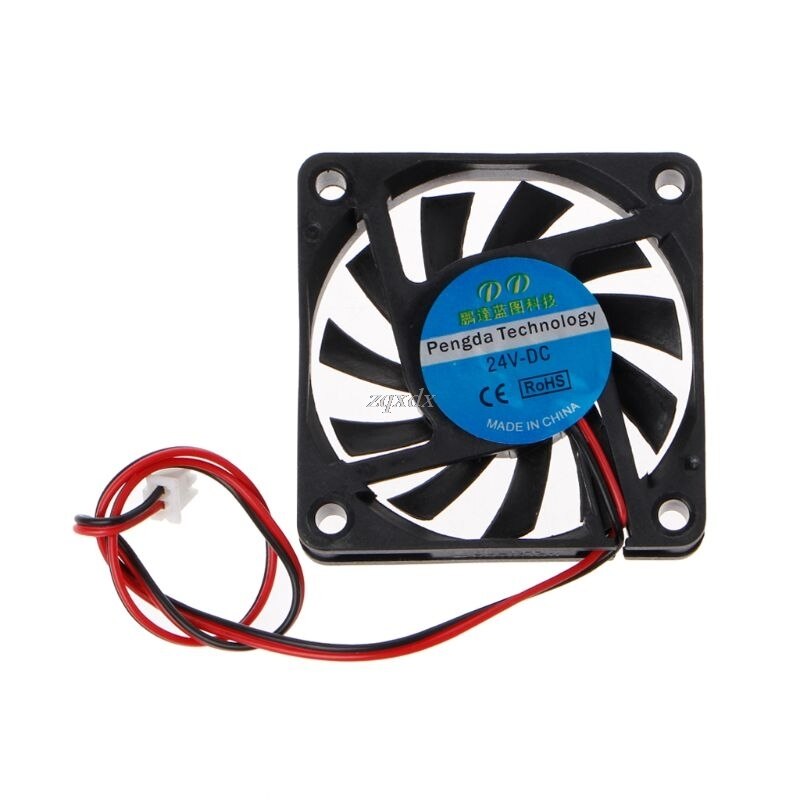 DC 24V 2-Pin Cooling Fan 60x60x10mm PC Computer CPU System Sleeve-Bearing Cooling Fan 6010