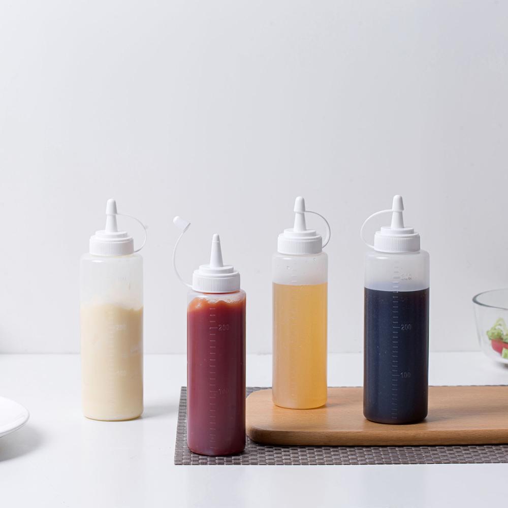 OTHERHOUSE Squeeze Squirt Kruiderij Flessen met Cap Deksels Ketchup Mosterd Mayo Sauzen Olijfolie Flessen Keuken Gadget