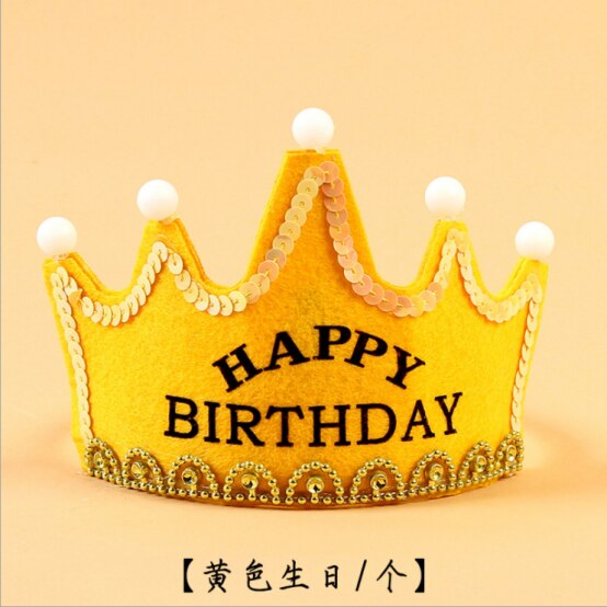 Chapeau lumineux de nuit pour anniversaire | Chapeau de princesse pour roi, chapeau pour fête d'anniversaire, chapeau de gâteau de joyeux anniversaire, lumineux et scintillant, pour enfants d'âge adulte E11089