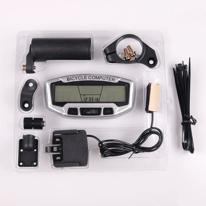 Fiets Snelheidsmeter Wired Computer Stopwach Kilometerteller Lcd-scherm Blauwe Achtergrondverlichting Auto Clear Sunding SD-558A