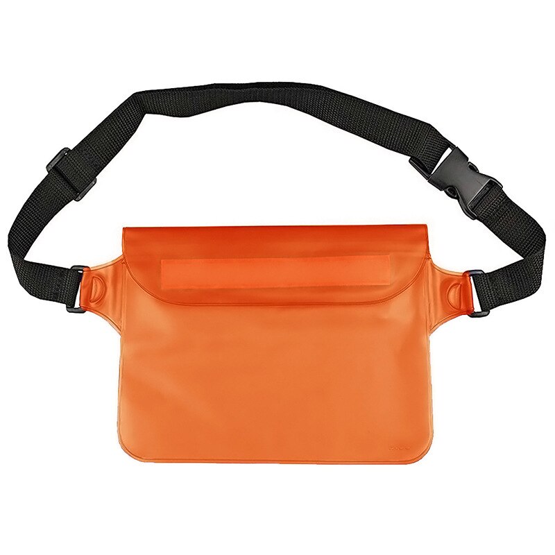 Udendørs dykkertaske drivende strand telefon vandtæt taske tre-lags forseglet touch screen mobiltelefon vandtætte lommer: Orange