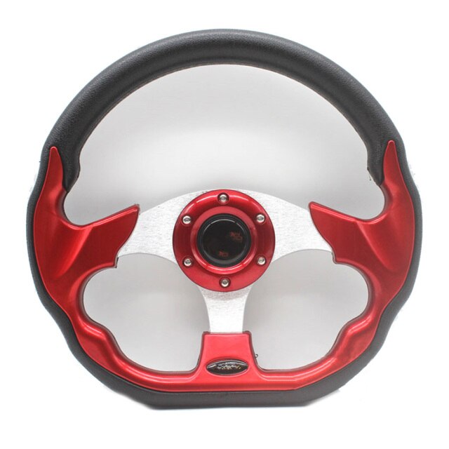 13in Golf Steering Wheel Aluminum + Carbon Fiber Sports Style For EZGO/CLUB CAR DS/YMH/CLUB CAR PRECEDENT Golf Cart Replacement: Red