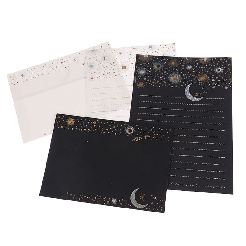 Vintage Letter Writing Set Paper And Envelopes Optional Stationery Starry Moon