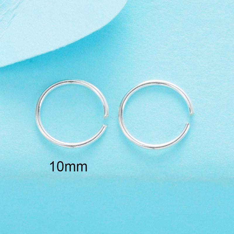 1 paire 925 argent Sterling nez anneau cerceau Piercing argent cerceaux 8mm 10mm hélice Piercing oreille cerceau Septum: 10mm nose ring