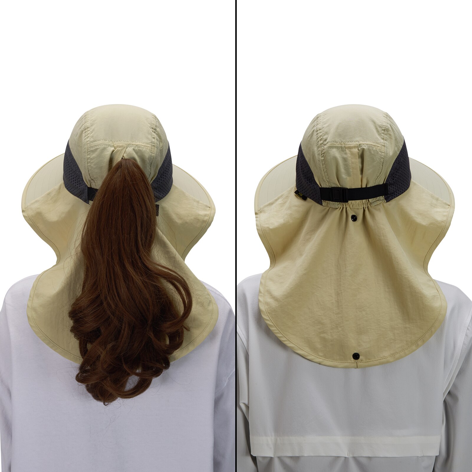 BASSDASH-Sombrero de Sol de ala ancha Unisex, resistente al agua, con solapa de cuello grande, ajustable, para pesca, transpirable