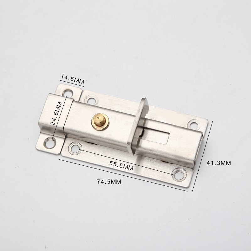 Stainless Steel Door Latch Barrel Bolt Latch Hasp Stapler Gate Lock Safety Easy To Install for bathroom washroom: 4
