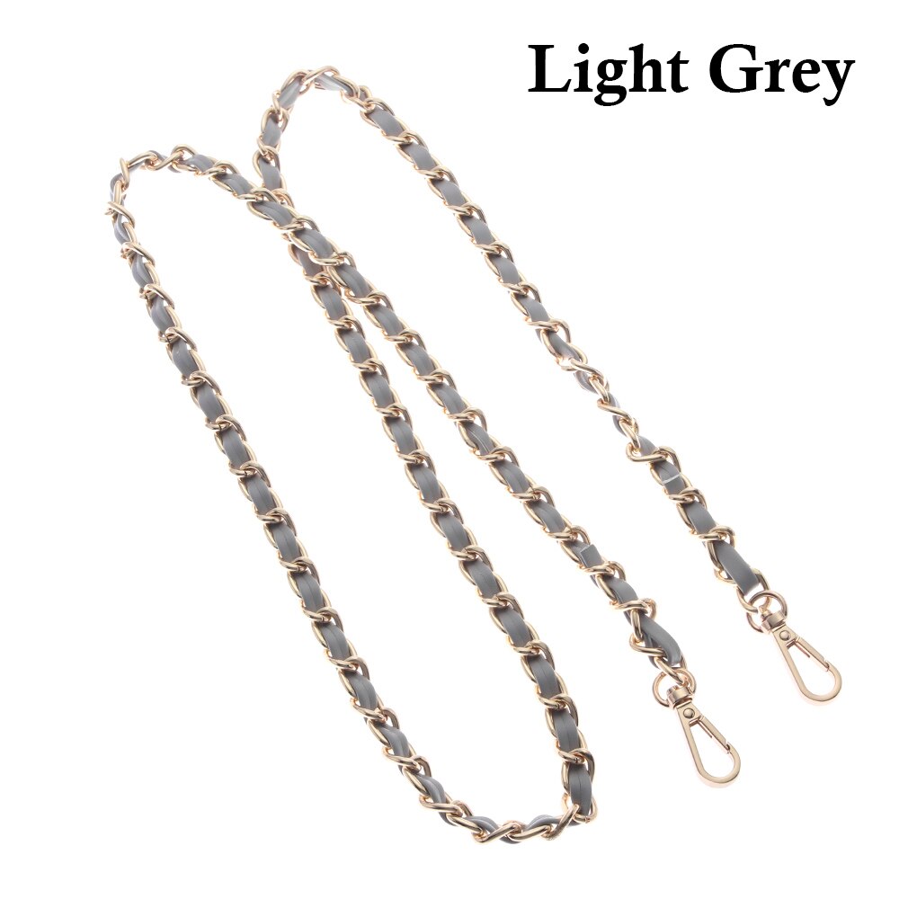 120cm Metal Chain Shoulder Bags Strap Handbag Buckle Handle DIY Strap Accessories for Bag Hardware Double Woven Iron Chain: Light Grey