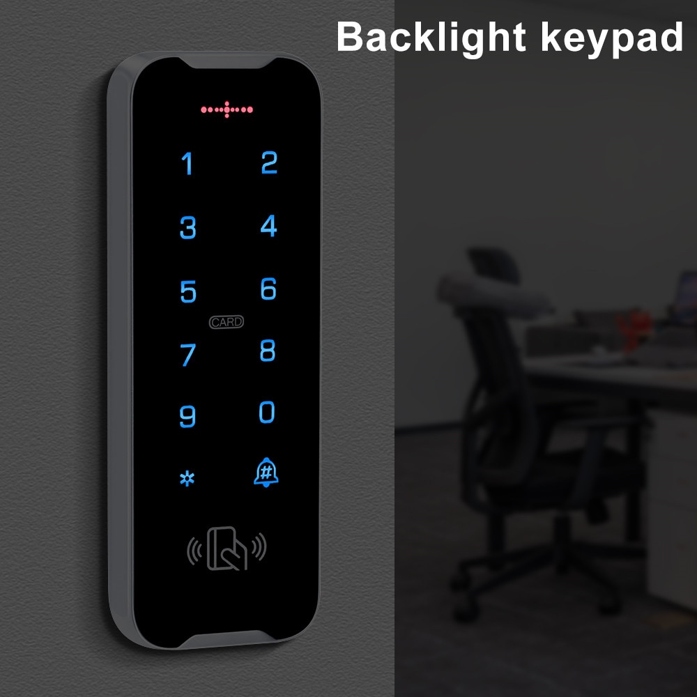 Outdoor Waterproof Access Control Keypad RFID Keyboard System 125KHz Card Reader Metal Touch Controller Wiegand26/34 Doorbell