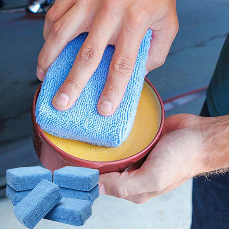 1Pcs Microfibre Foam Sponge Car cleaning cloth maintenance tool polishing sponge block Auto waxing sponge Maintenance Supplies
