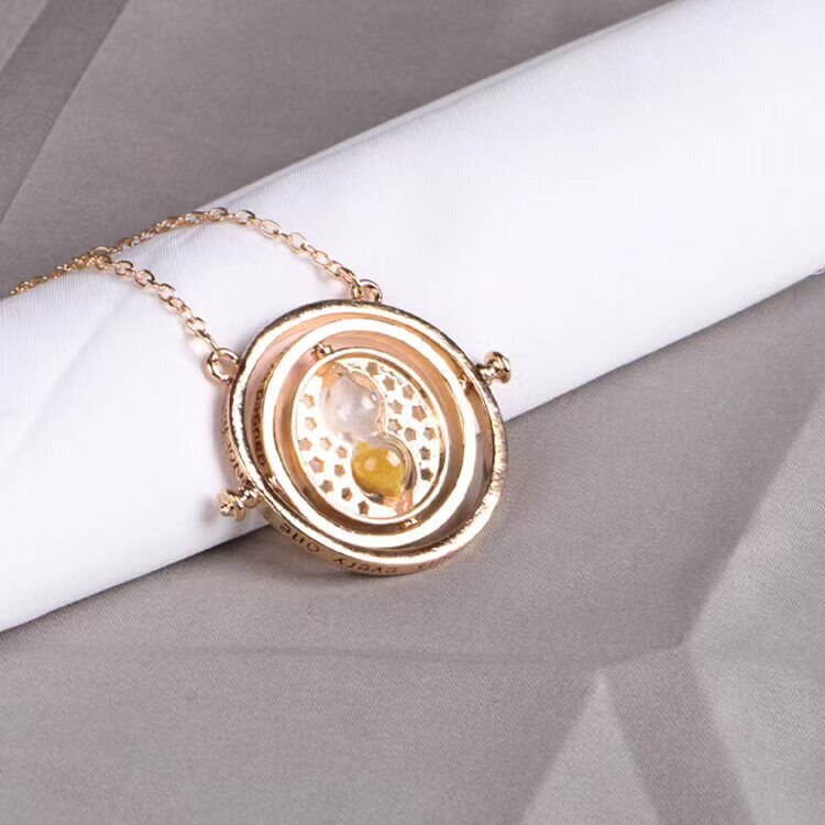 Collar de reloj de arena para mujer, colgante de cadena de oro retro, collares de
