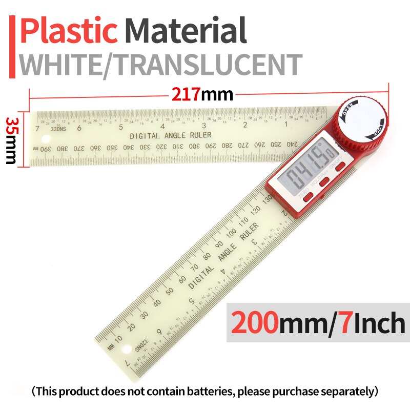 Digital Protractor Angle Ruler Digital Inclinometer Digital Angle Gauge Digital Goniometer Electronic Angle Meter Angle Finder: Protractor White