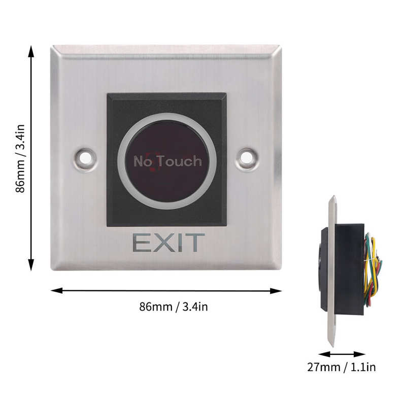 Infrared Sensor Switch Non-Touch Access Control System Backlit Button DC12V Infrared Sensor Switch door access control