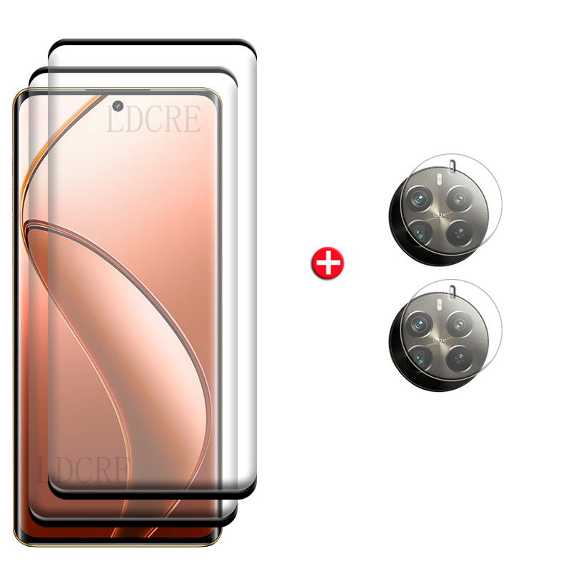 4- -i- -1 til realme 12 pro plus glas til oppo realme 12 pro plus glas  hd 9h skærmbeskytter til realme 12 pro plus 5g linseglas: Frostet / Bundt 2