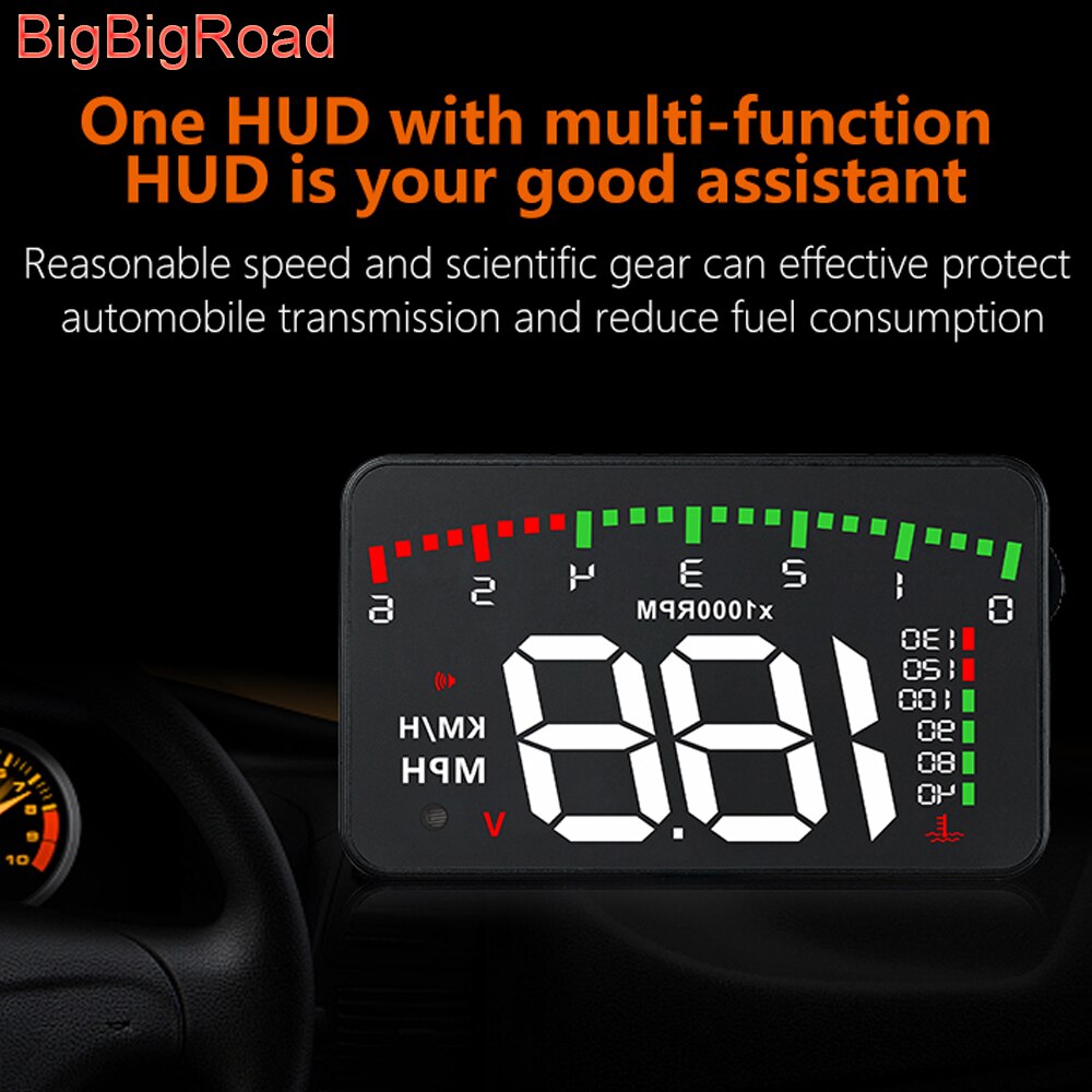 BigBigRoad Car Hud Display Windshield Projector Overspeed Warning For Honda URV UR-V XRV XR-V Gienia Civic Spirior Envix Clarity