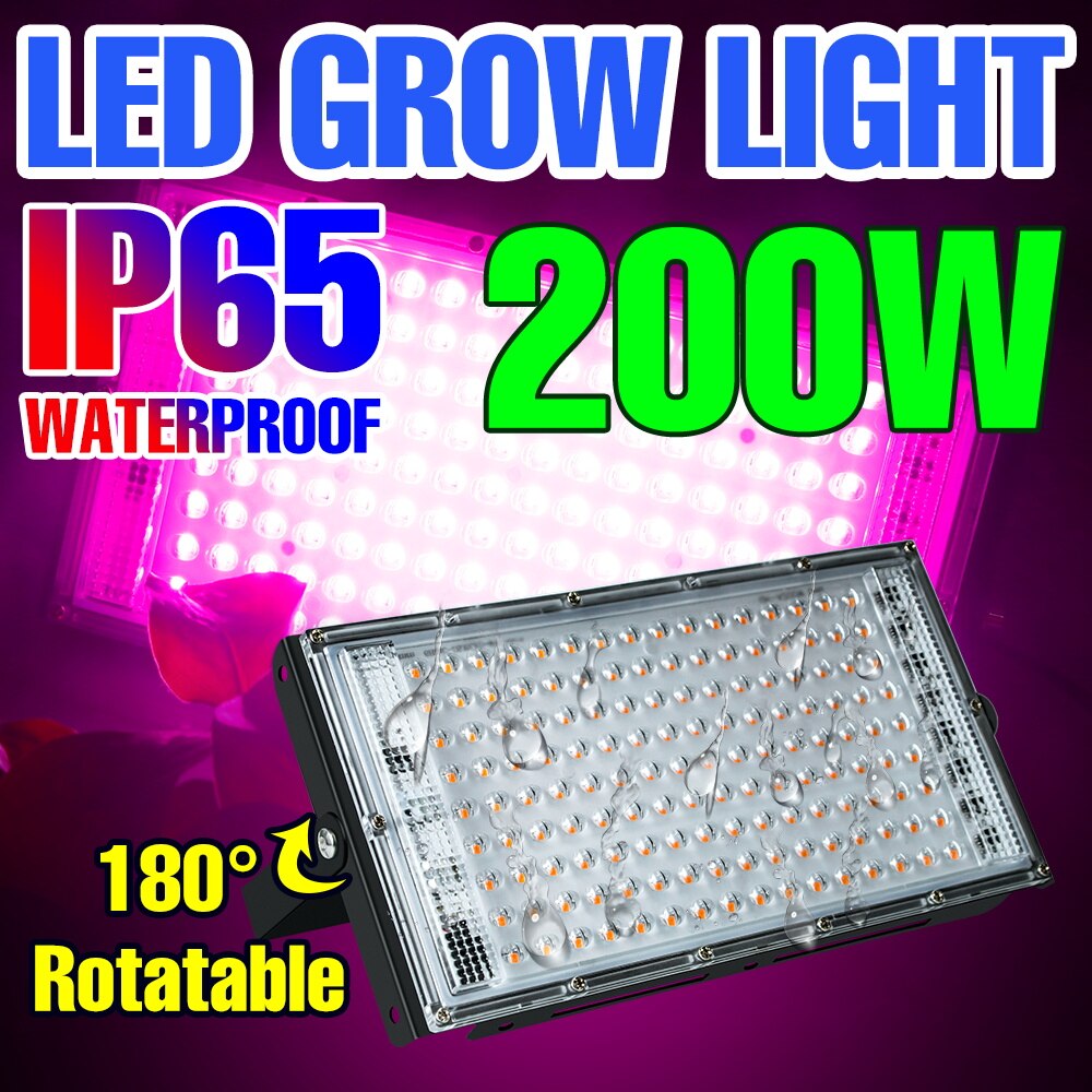 200W LED Grow Light Full Spectrum Phyto Lamp For Plant Floodlight Indoor Greenhouse Seedlings Flower Seeds Growing LED Phytolamp