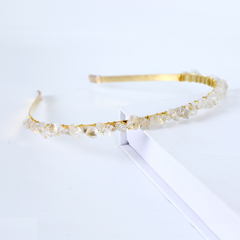 Bloem Prinses Hoofddeksel Strass Diamant Hoofdband Parel Voor Meisje Vrouwen Bruids Haarband Bruiloft Haaraccessoires: Goud