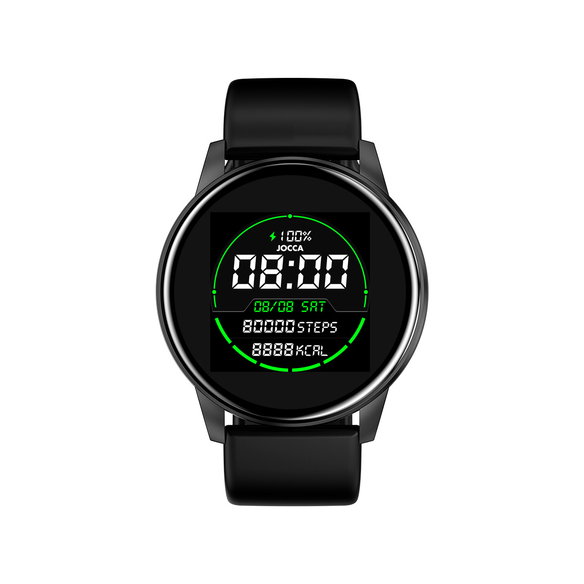 Smartwatch Jocca z kontrolą serca, ośmioma trybami sportowymi, przypomnieniem o mobilności lub zdalnym wyzwalaczem. Nowoczesny ekran dotykowy wodoodporny i długi na baterie życie inteligentny zegarek: czarny