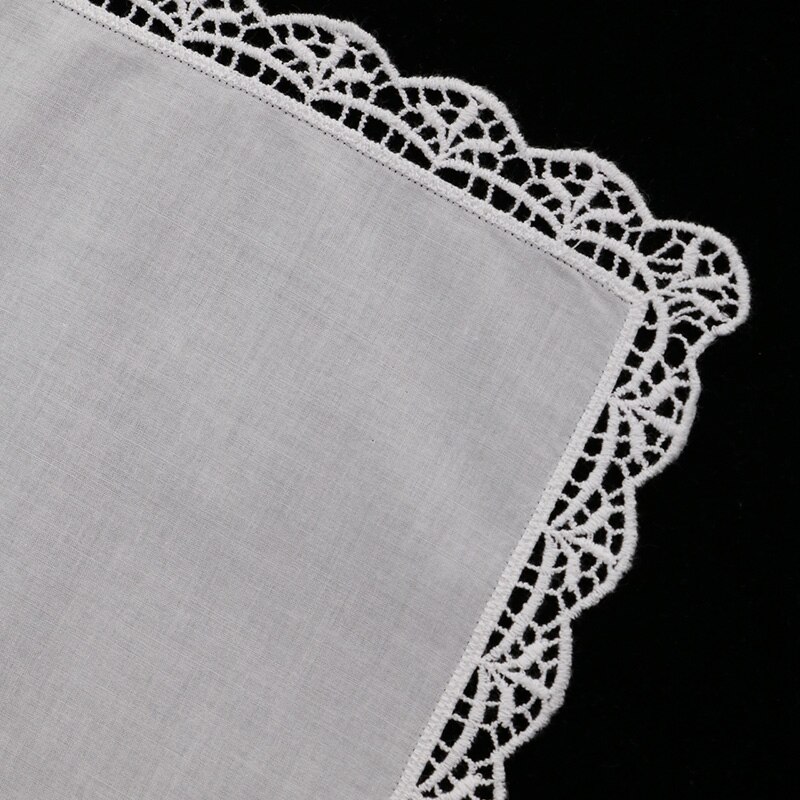 D003: Weiß Prämie baumwolle spitze taschentücher leer häkeln taschentücher für frauen/damen hochzeit