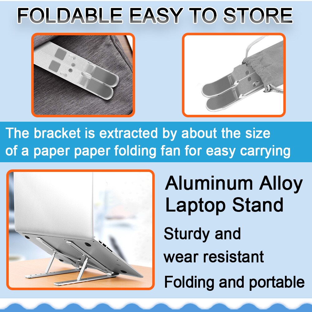 Multi-Angle Laptop Stand Adjustable Foldable Computer Holder Notebook Stand for 10-15.6 Inch Laptops