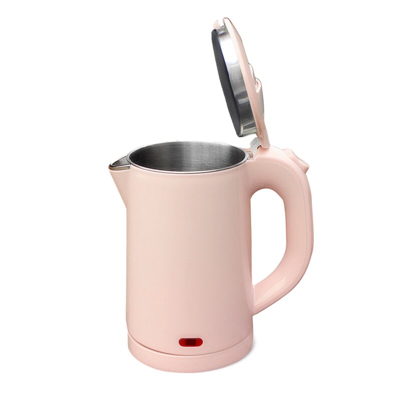 Pokój hotelowy mała pojemność mini dwupokładowa stal nierdzewna 304 0.6L 800W czajnik elektryczny zestaw robić kawy taca na kubki: różowy