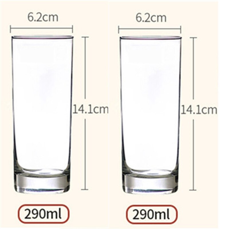 Tall Drinking Glasses Highball Clear Glass Cups Lightweight Durable Bar Glassware Cocktails Drinks Juice Beer: 2PCS