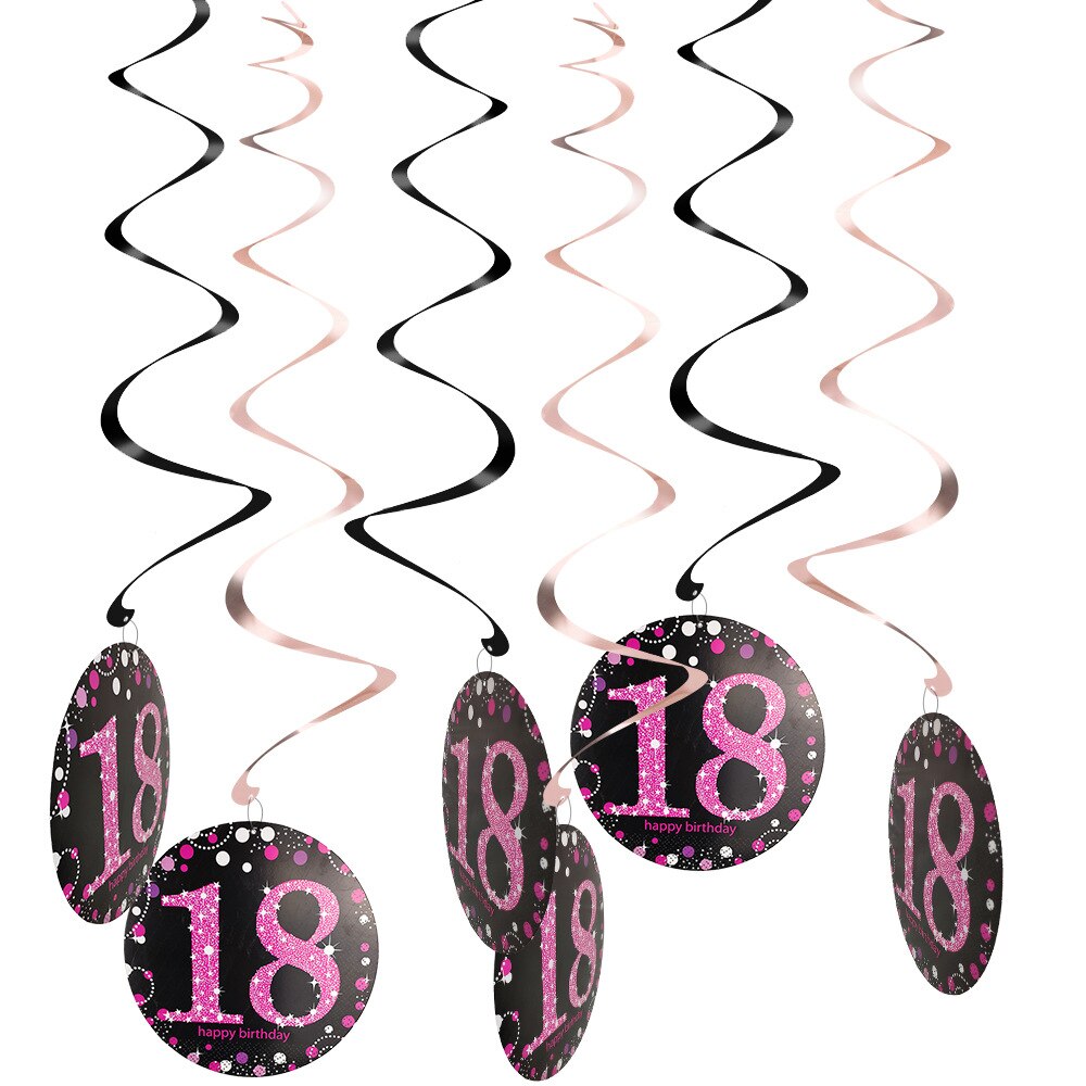 Zwillinge Party Glücklich Geburtstag Dekoration 18 21 30 40 50 60 70 Jahre Hängen Wirbelt Spirale Ornament Erwachsene Jubiläum Party liefert: Entwurf-07