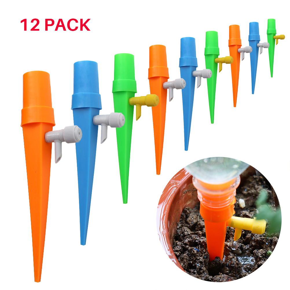 12 Pcs Self Watering Spikes Plant Waterer Automatic Vacation Drip Irrigation Watering Device