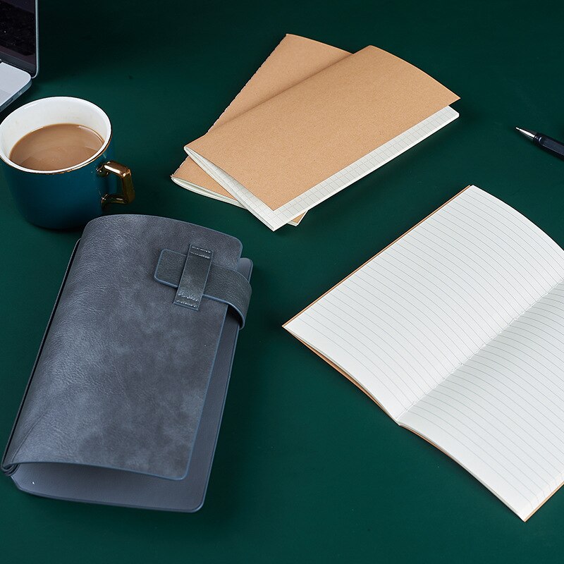 Portable Office Stationery Planner,Cute A6 Leather Mini Travel Schedule Diary Bullet Journal Notebooks Brown